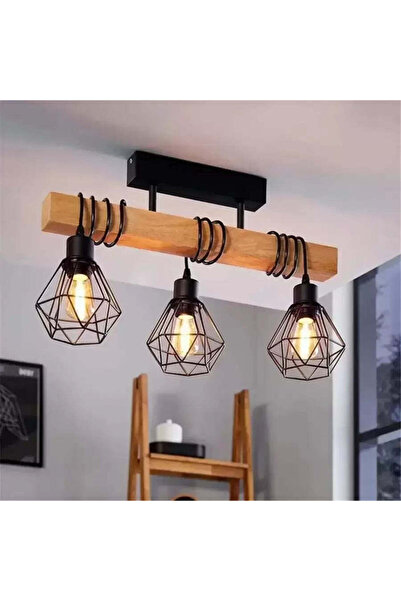 OEM Marcellus Chandelier, 3x E27, Brown Black