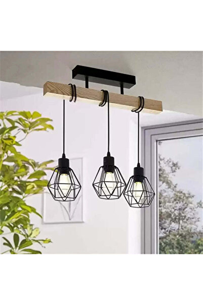 OEM Marcellus Chandelier, 3x E27, Brown Black