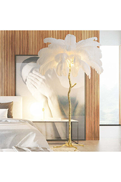 OEM Feather Floor Lamp Politidis 1 x E27 170 cm White