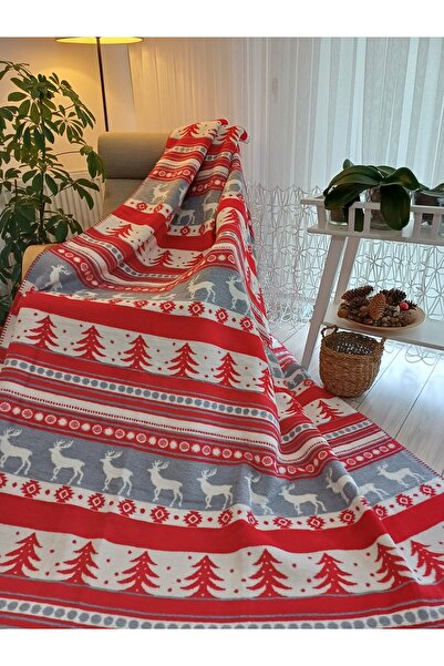 stay with love بطانية رأس السنة الجديدة بطانية فردية أحمر-رمادي-أبيض 150*200 ...