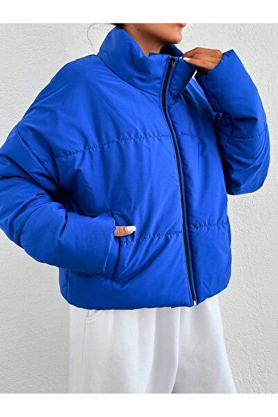 SERBA SAX RAY DESEN FİLOTA CEPLİ FERMUARLI KADIN KAPİTONE MONT