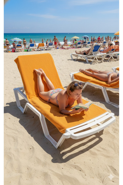 LaraLisa Collection Cotton Sunbed Towel 100X180 cm Suitable for Beach Use Quick Drying Large Size Beach Bath Towel