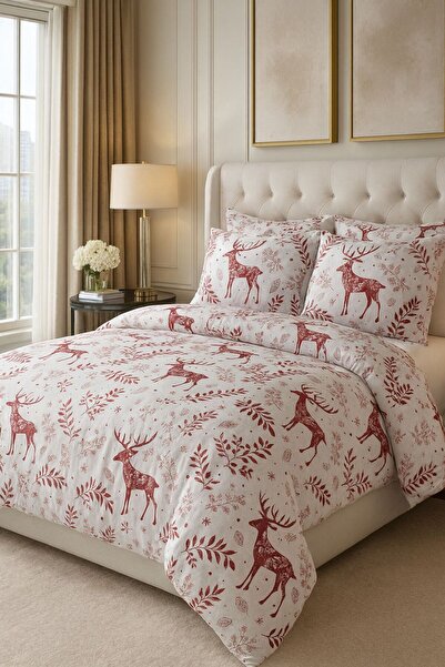 uykulife home collection Uykuli̇fe Christmas Pattern Double Bedding Set