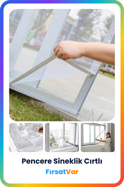 FırsatVar Ofisiniz Eviniz Için Pencere Cam Sinekliğini Pratik Sineklik Seti