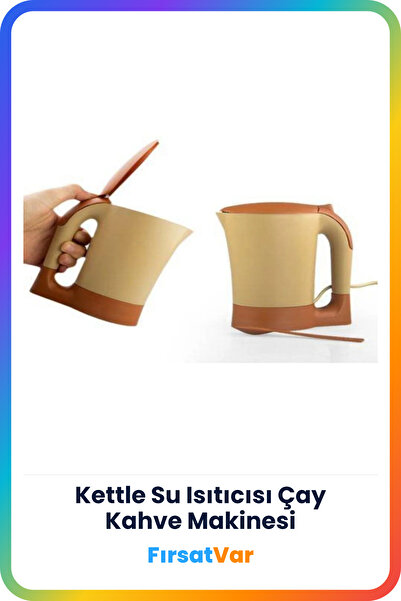 FırsatVar Mini Su Isıtıcısı Elektrikli Çay Kahve Makinesi Kaşıklı Kettle