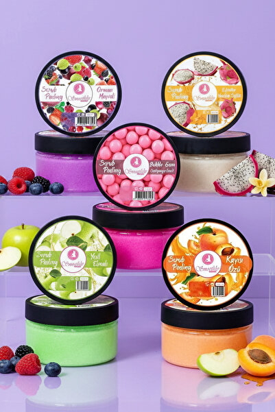 Smoothly Orman Meyveli + Ekvator Vanilya + Sakızlı + Kayısı + Elma El Ayak Bakım Peeling Seti 200ml X 5 Adet