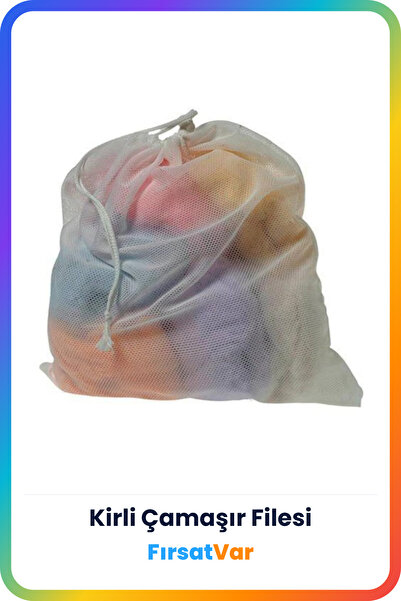 FırsatVar Kirli Çamaşır Filesi Iç Çamaşırı Çorap Elbise Koruyucu Yurt Pansiyo...