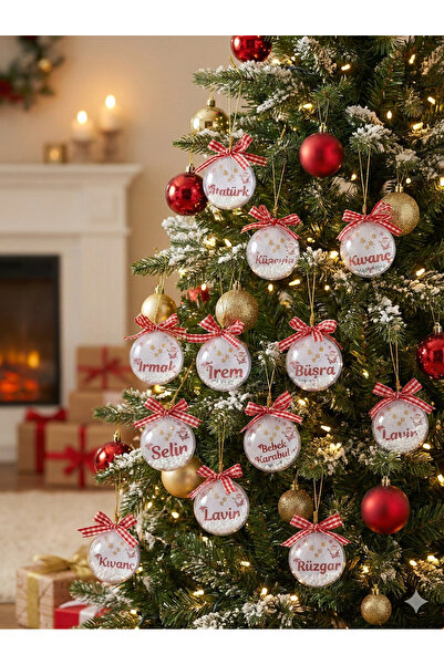 Genel Markalar İsme Özel Şeffaf Küre Yılbaşı Süsü, Noel Ağacı Süsü, Yılbaşı Ağacı Süsü