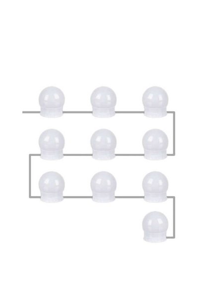 WTO Set 10 Becuri LED pentru Oglinda WTO®, Recomandat pentru Make-Up, 3 Trepte de Lumina