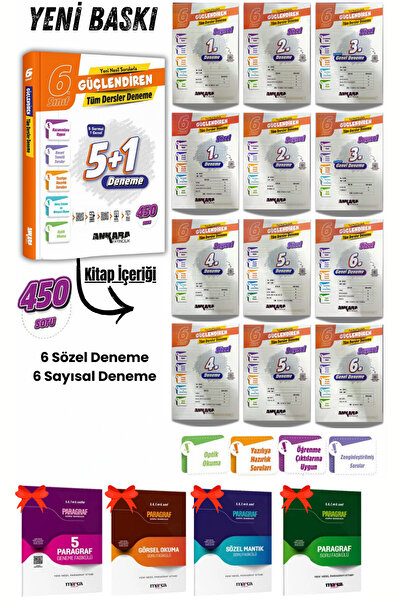 Ankara Yayıncılık Yeni BASKI  6. Sınıf Güçlendiren Tüm Dersler 5 Sarmal - 1 G...