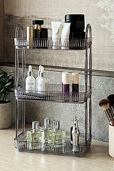 UNIQUE ME 3 Tier Makeup Organizer Cosmetic Accessory Organizer Bathroom Shelf Stone