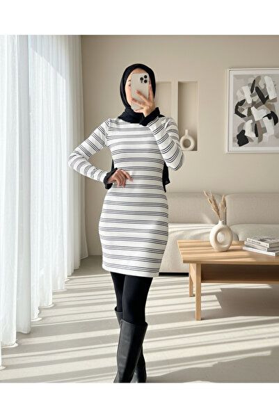 Modamorfo Rochie camisole cu dungi cu volan cu mâneci