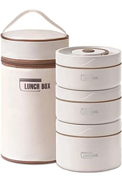 Alim Launch Box - Microwavable Thermal Lunch Box Set (3 Rectangular Stainless Steel Containers, Leak