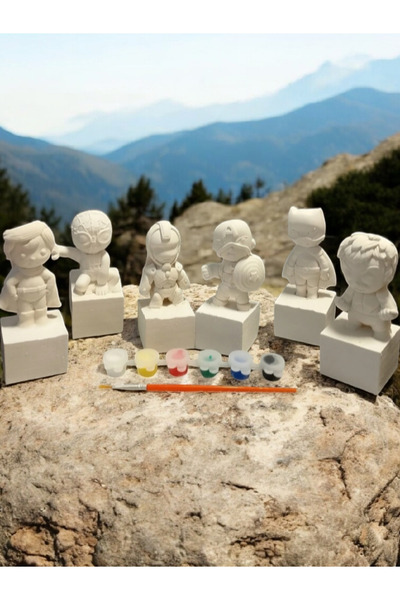 BOHEM Küp üzeri büst kahramanlar tas boyama seti (Taş vernik hediyeli)
