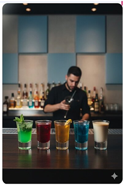 ORTAKÖY CENNETİ Shot Tequila Glass, 35 Cc Volume, 7 cm Height, 4.5 cm Mouth D...