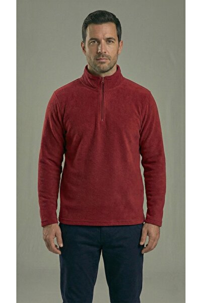 BESKAR Ανδρικό φούτερ με μισό φερμουάρ ψηλός λαιμός Winter Thermal Fleece