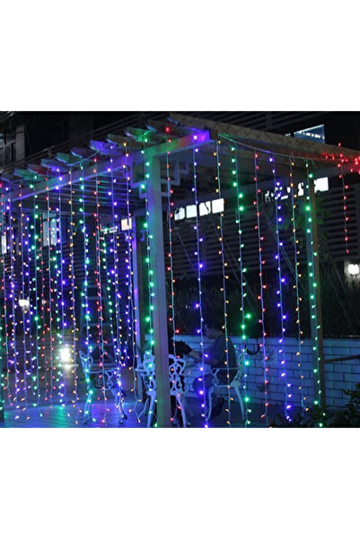 Poro Online Christmas curtain (rain) lights, multicolor, 3x3 m, 300 LEDs, interconnectable