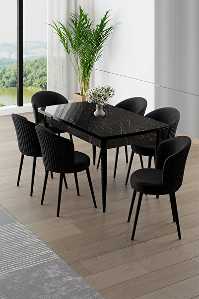 Canisa Asfel Serisi MDF 77x130 Siyah Mermer Desen Yandan Açılabilir Mutfak Ma...