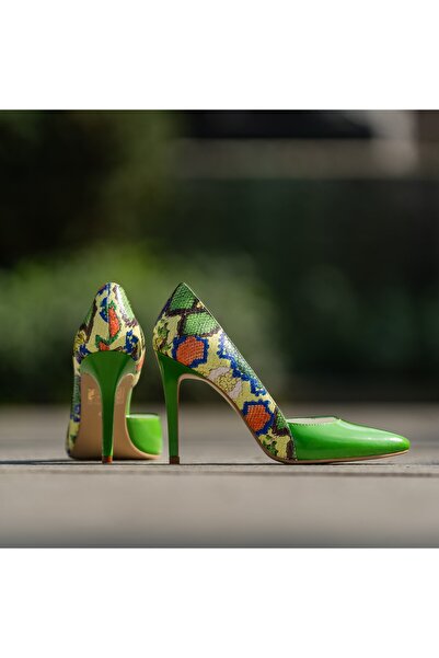 OEM Aime Green Flowers Stiletto Shoes - 39