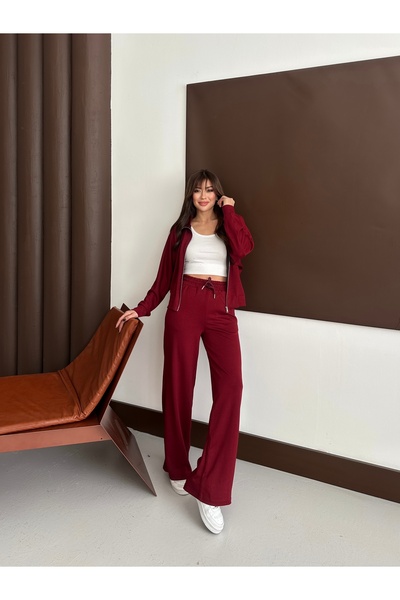 modapark.ist Women's Front Zippered Modal Pants Set