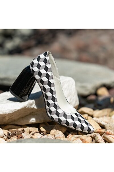 CONDUR by alexandru Women's Shoes with Thick Heels Eveline Black&White