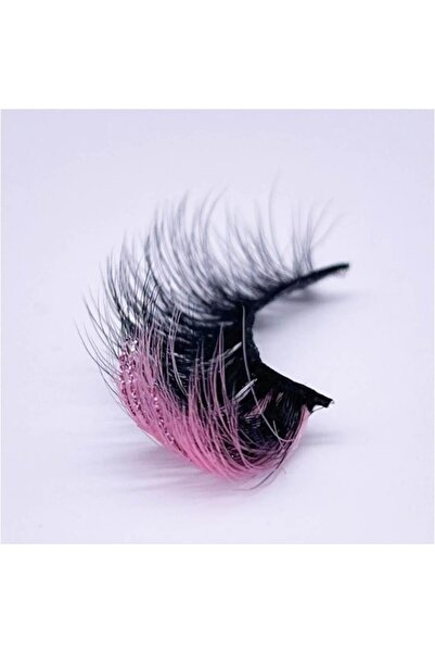 OEM EVNC New Glitter Ombre 3D Strip False Eyelashes - Pink, Extra Volume, Reusable
