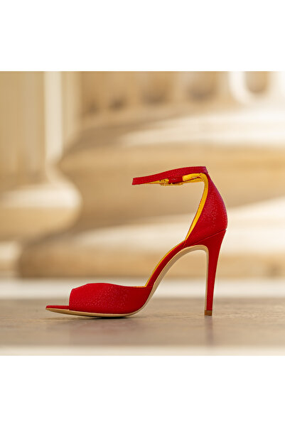 OEM Women's Sandals Made of Genuine Leather Louise Red - 38