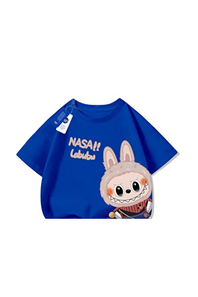 OEM Tricou Bumbac cu imprimeu Labubu – 100% Bumbac, Confort si , albastru,