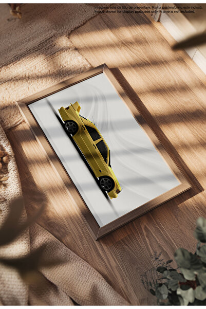 21mxm Sports Car Canvas Poster – Unframed Print - Car Enthusiasts - 1566 190E EVO II - Yellow