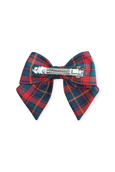 Minvallife Special Design Plaid 8 cm Automatic Clip Short Tail Bow Clasp for New Year and Other Special Occasions