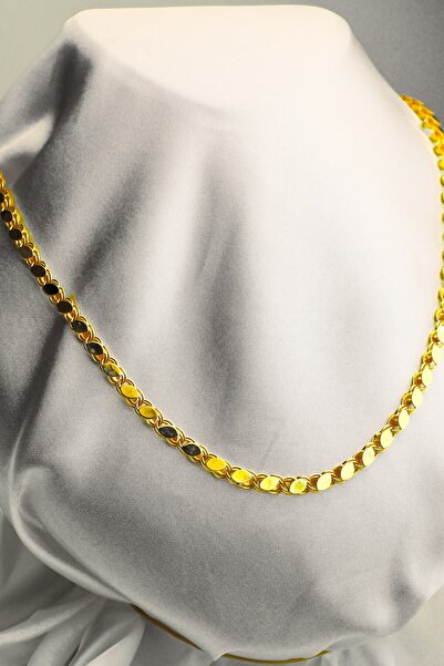 BEYZA DERELİ TAKI AKSESUAR 22 Ayar Fiziki Altın Kaplama Pullu Zincir