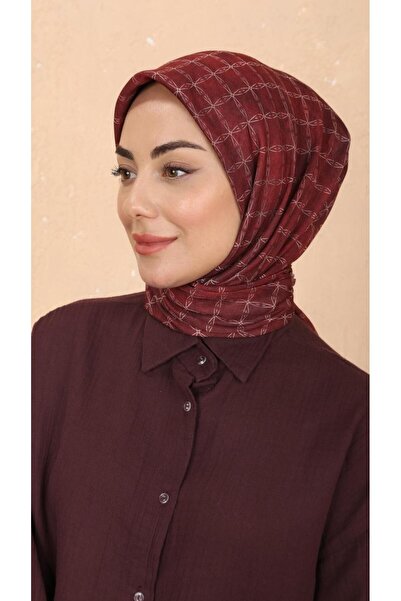 locella Soft Pamuk Eşarp Bordo-13