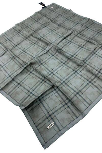 Levidor Eșarfă din mătase twill LD1136 Model în carouri 01-Verde in
