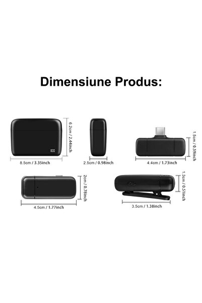 SONORH ® Wireless Lavalier, USB Type-C, Noise Cancellation, Plug&Play, Charging Case, 30-hour Battery