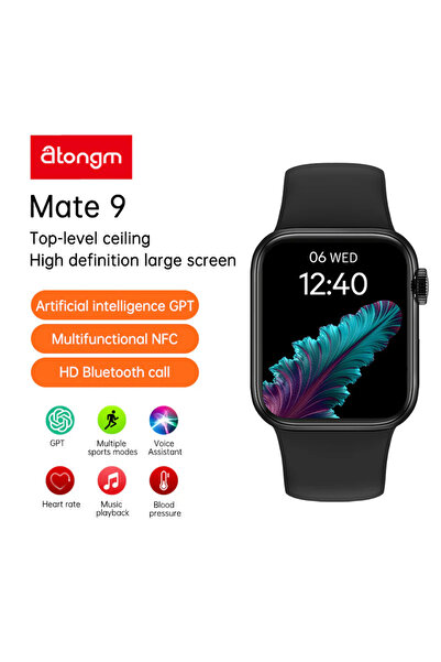 AyShop Atongm Mate 9 2.2 İnç Sesli Arama Kalp Atış Hızı Spor Sağlık Uygulamal...