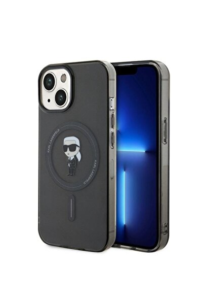 Karl Lagerfeld Carcasă pentru iPhone 15, IML MagSafe, Neagră