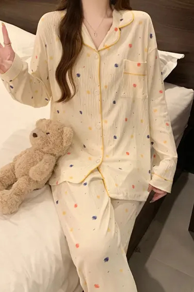 Muchmy Women's Two Pieces Pajama Set Lounge Girls Sleep Wear Pajama Set