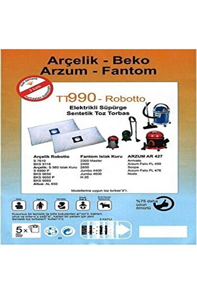 ÇINAROĞLU TİCARET Producție specială 10 bucăți S 7610-bks 9118 sac de praf pe...