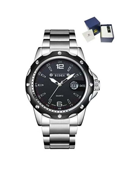 Biden Luxury Quartz Stainless Steel Black Dial Watch for Men - Japan Movement