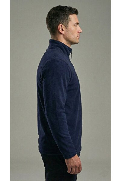 BESKAR Ανδρικό φούτερ με μισό φερμουάρ ψηλός λαιμός Winter Thermal Fleece