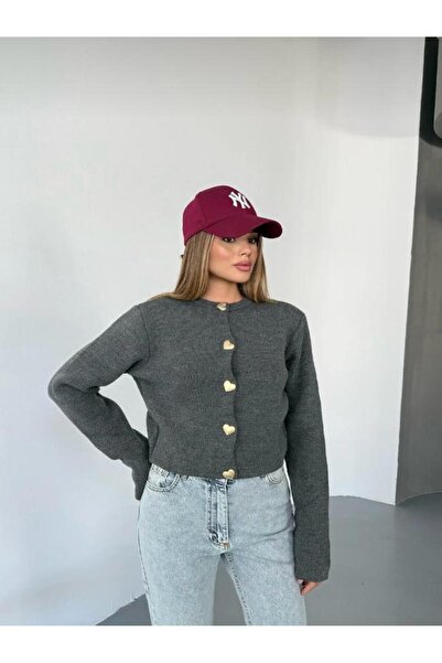hedef giyim Heart Buttoned Knitwear Cardigan