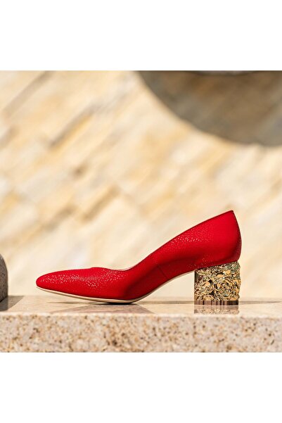 OEM Women's Shoes with Thick Heels Melina Red - 35