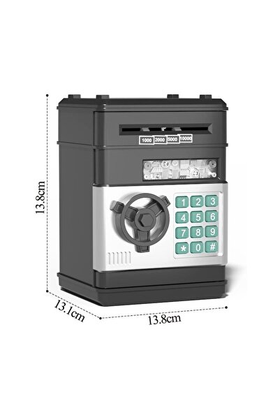 darklove Electronic Piggy Bank for Kids, Light & Sound, Bill & Coin Slot, 13.1x13.8x19.3cm, Black