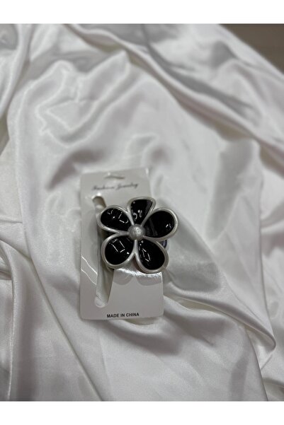 TOKAMODA Tortoise Çiçek Formlu Saç Tokası – siyah Detaylı Retro Şık Tasarım