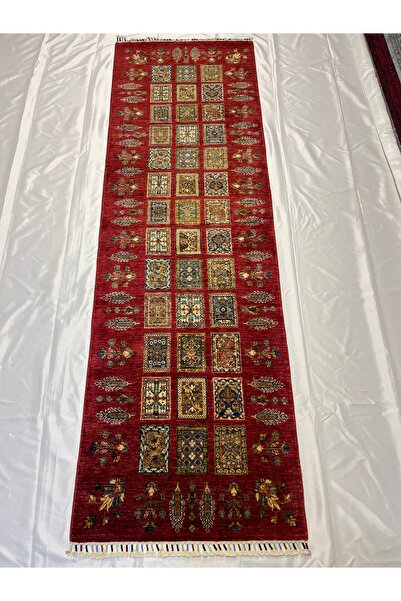 Afgan Halı Agan Halı El Dokuma 100% Yün Kök Boya Elsanat Eserı ile Harıka Des...