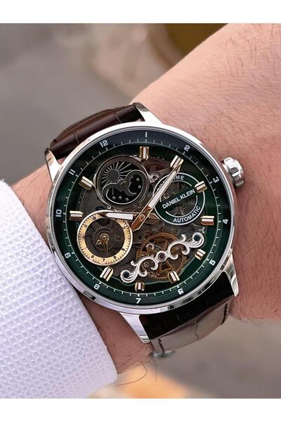 Daniel Klein Automatic Men's Wristwatch 30 Meters Water Resistant Leather Band Vs.Blkt.0709