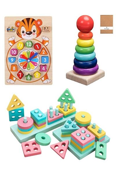 WE HAPPY 57 Pcs Logical Thinking Wooden Puzzle Interactive Brain Game Toy for...