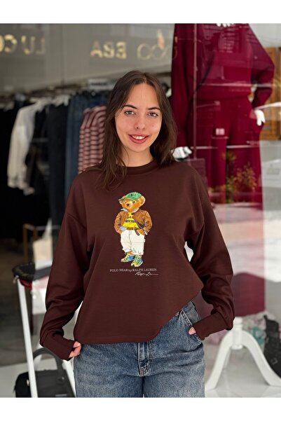 HAYAT collection KAHVE AYICIK SWEAT