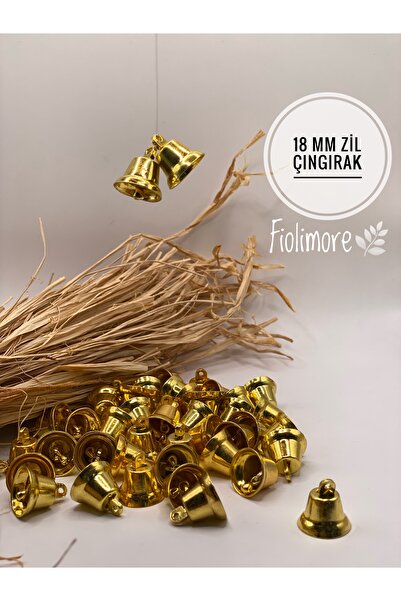 Fiolimore 10 Adet 1 cm Altın Renk Çan Zil Çıngırak Yılbaşı Noel Gold