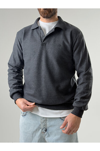 COCOPELLI Men's Polo Neck Anthracite Knitwear Coc2602